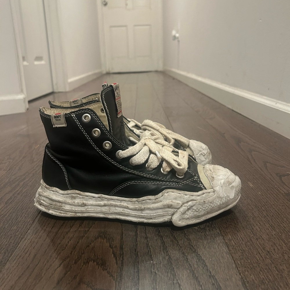 Black and White High-Top Canvas Sneakers